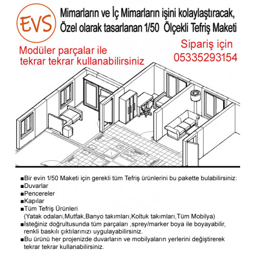 EVS 1/50 ölçek Modüler Tefriş Maketi EVS 1/50 ölçek Modüler Tefriş Maketi